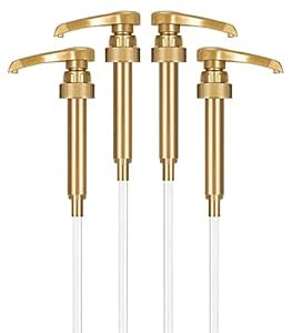 4-Pack Gold Little Squirt Syrup Pumps for Coffee Syrup Bottles, Fits 750ml 25.4oz Torani, Skinny,... | Amazon (US)