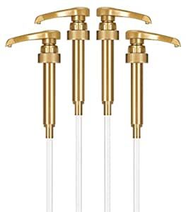 4-Pack Gold Little Squirt Syrup Pumps for Coffee Syrup Bottles, Fits 750ml 25.4oz Torani, Skinny,... | Amazon (US)