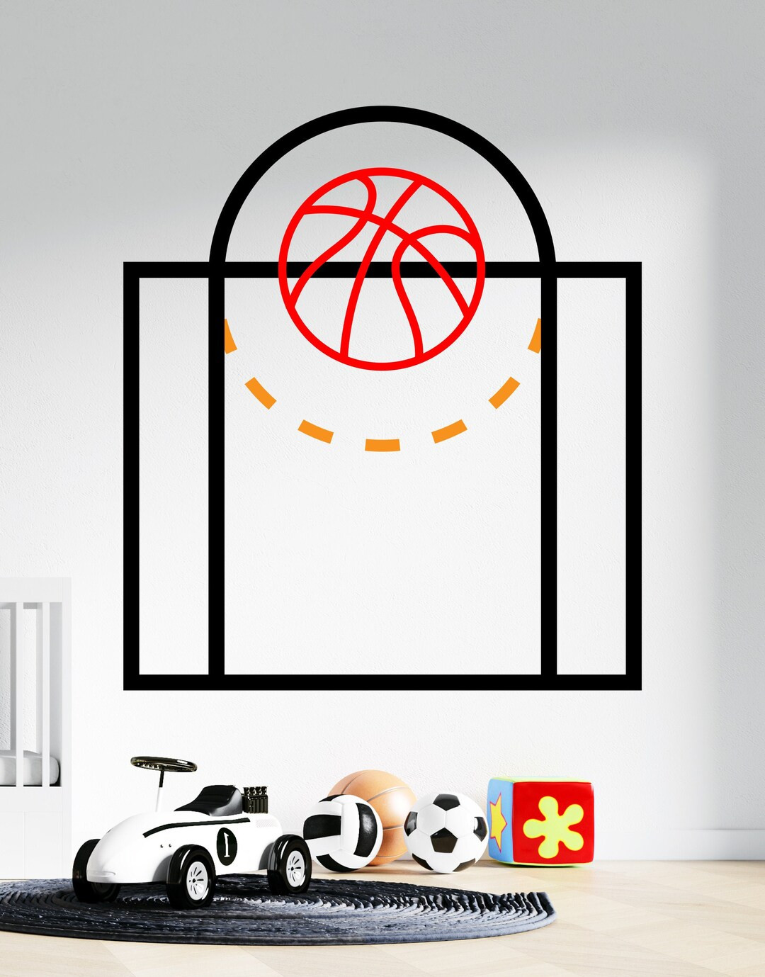 Basketball Free Throw Line Wall Decal. Boy's room Home Decor. #6240 | Etsy (US)
