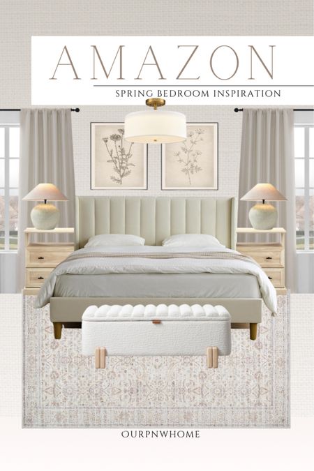 Neutral bedroom finds for spring from Amazon!

Amazon home, spring bedroom, upholstered bed frame, boucle storage bench, modern bench, neutral area rug, floral artwork, botanical wall art, light wood nightstand, neutral curtains, semi-flush mount lighting, Amazon bedroom, Amazon furniture

#LTKstyletip #LTKhome #LTKSeasonal