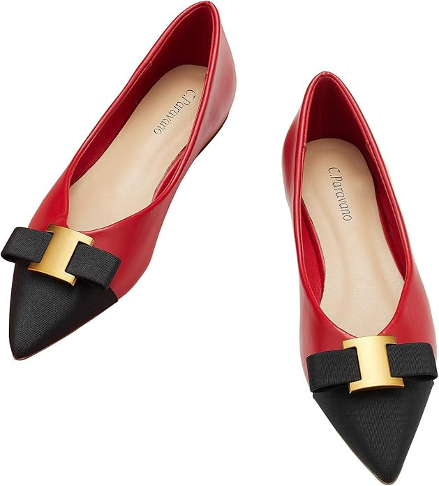 C.Paravano Women’s Flats I Flat for Women Leather I Pointed Toe Flats I Ballet Flats for Women ... | Amazon (US)