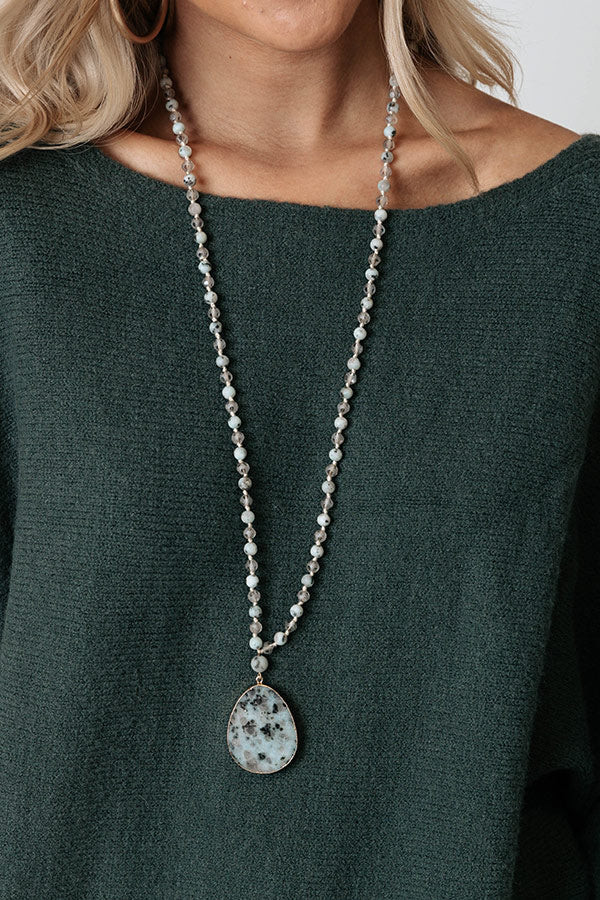 Wishing You Well Semi Precious Necklace In Aqua | Impressions Online Boutique