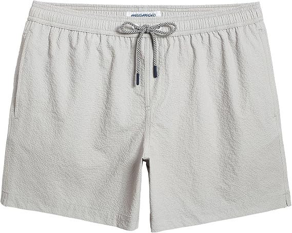 maamgic Men's Swim Trunks 5.5 inch Seersucker Beach Shorts Quick Dry Bathing Suits with Mesh Line... | Amazon (US)