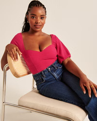 Puff Sleeve Corset Sweetheart Top | Abercrombie & Fitch (US)