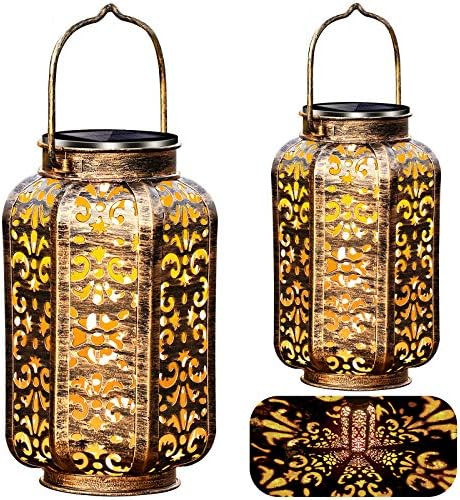 URPOWER Solar Lights Outdoor Metal Solar Lantern Outdoor Hanging Retro Decorative Lanterns with D... | Amazon (US)