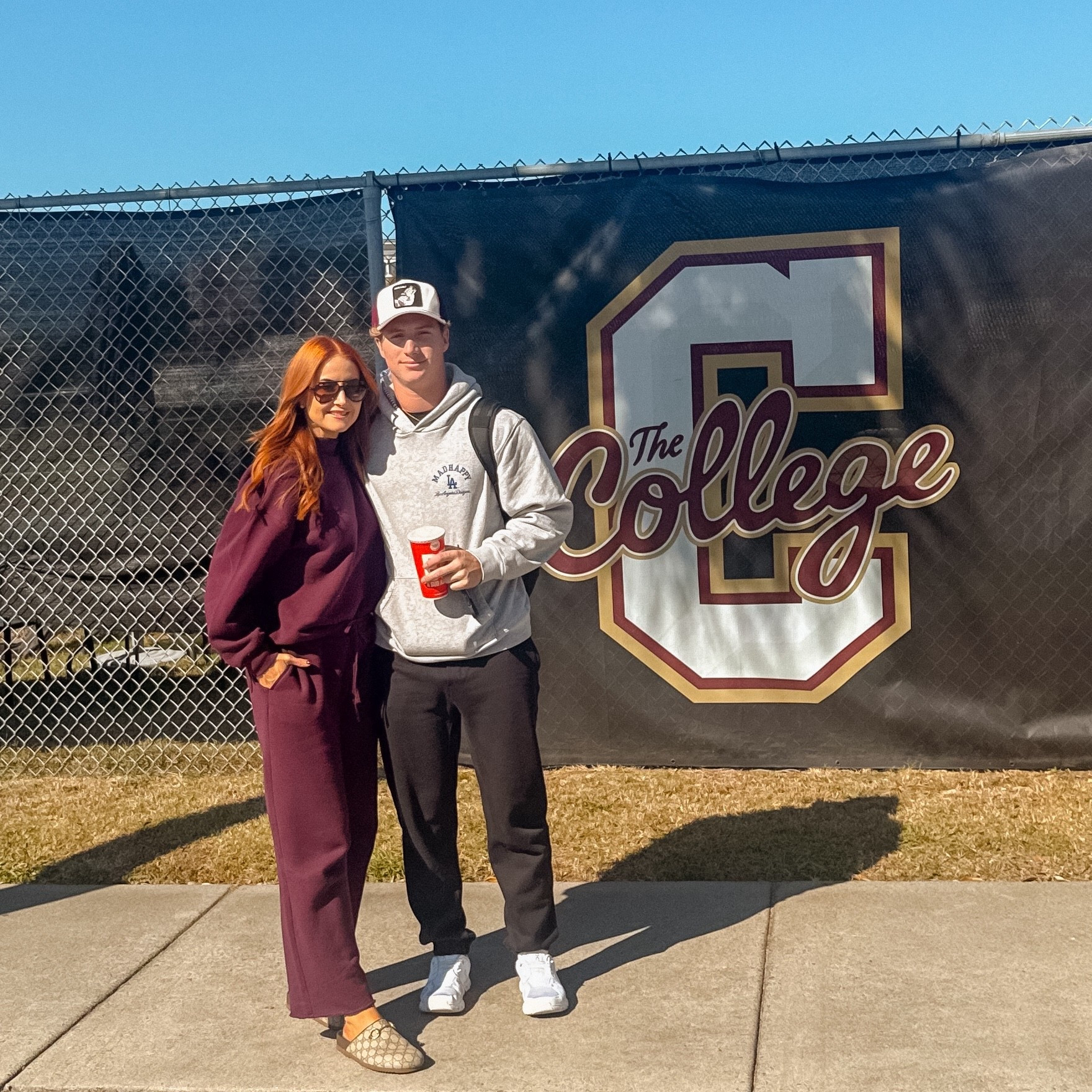 Pull my arm , “hey babe you want to go to Charleston to see Austin’s first game against South Carolina Gamecocks? Heck yeah!!! ⚾️🙌❤️
So all “4” of us booked an early flight to make his game tonight. My parents met us up here too also for my Dad’s Birthday weekend. 

What a game, we got to see Austin come in and RELIEF in a stressful inning at the Riverdog Stadium.As a freshman that’s a big deal, because as you know freshman got to earn their stripes! 
He did great; love seeing him in his element in the game he is Soo passionate about! ☺️ 
Love this burgandy leisure wear set & slides for Fall. 

#LTKOver40 #LTKFamily #LTKStyleTip