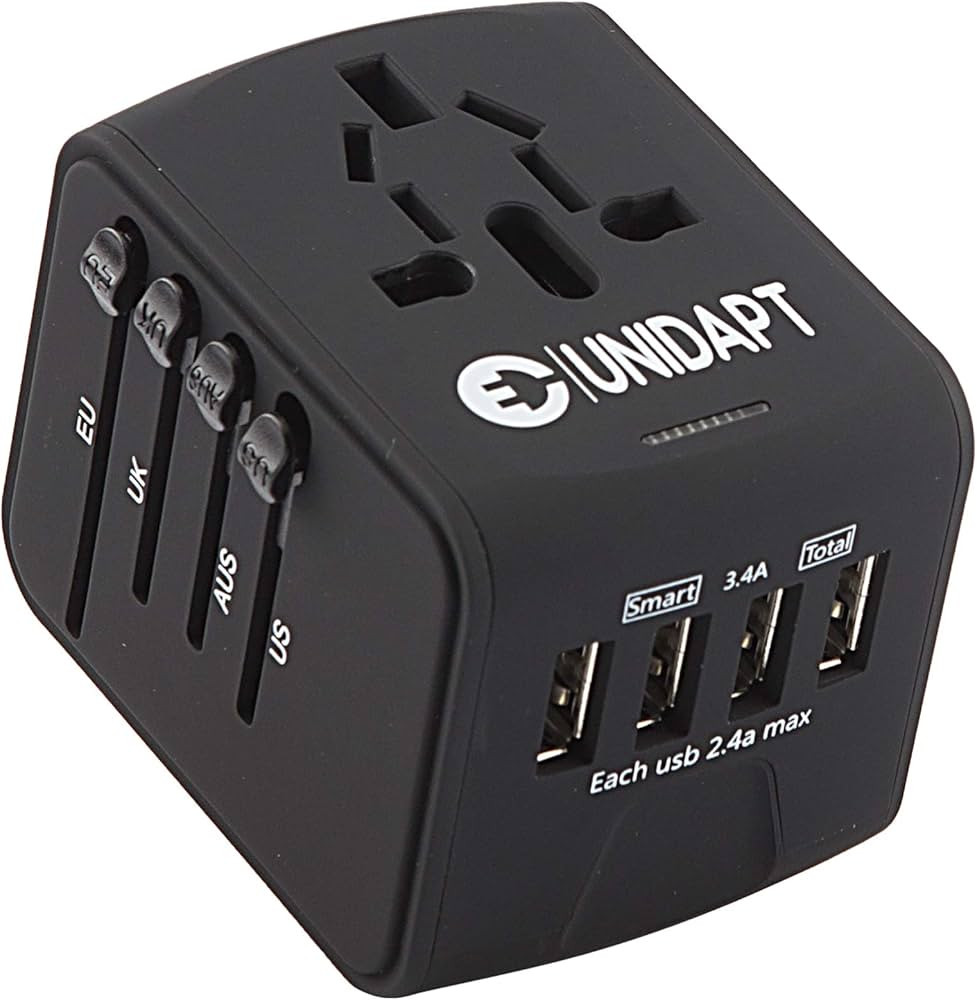 Unidapt Worldwide Travel Adapter - International Power Adapter with 4 USB Ports, Universal Plug A... | Amazon (US)