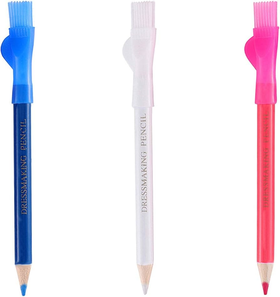3 Pieces Sewing Fabric Pencils Water Soluble Pencil Tailor Mark Pencil Dressmaker's Fabric Chalk ... | Amazon (US)