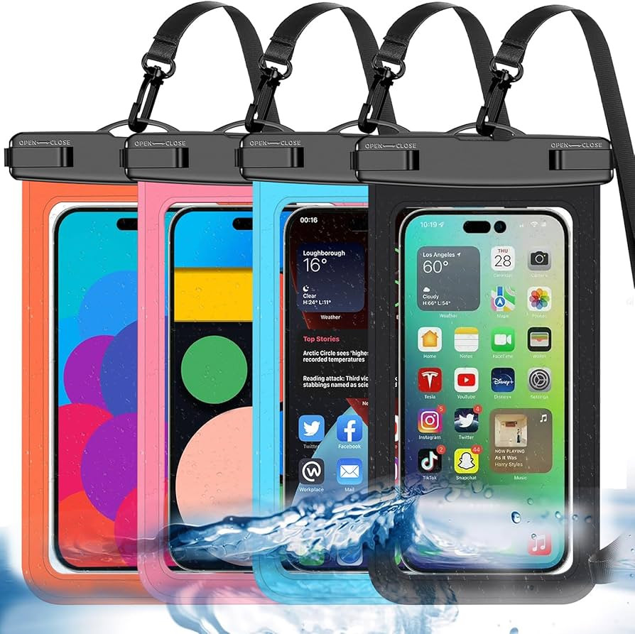 Waterproof Phone Pouch,4 Pack Multicolor Phone Waterproof Case Dry Bag,Protection Level: IP68,Bea... | Amazon (US)