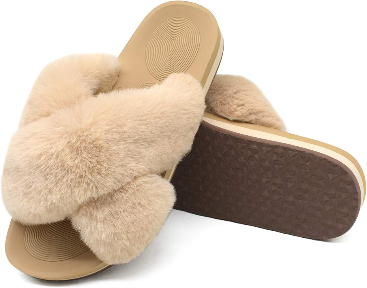 Coface Women Fuzzy Slides | Amazon (US)
