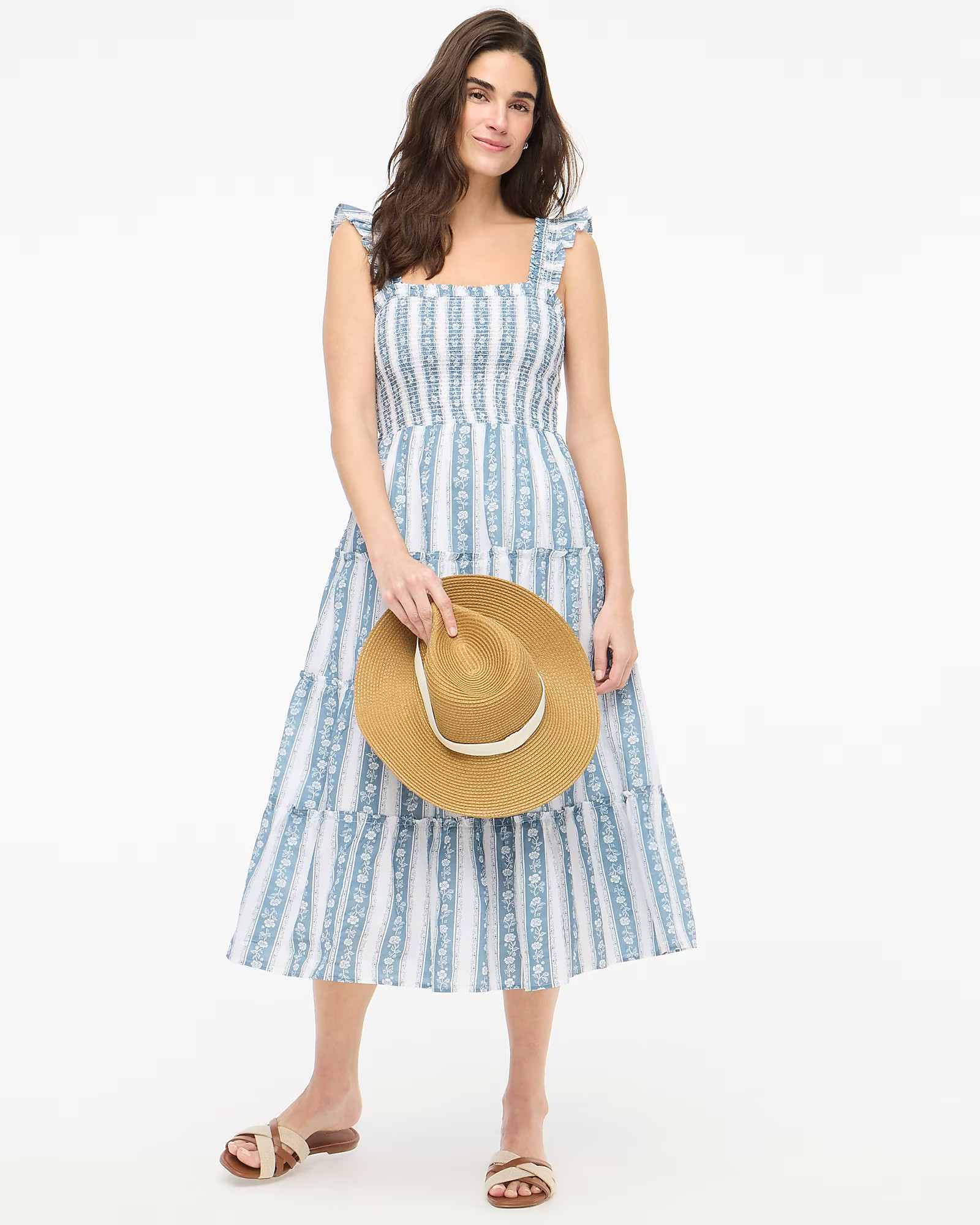 Printed smocked midi dress | J.Crew Factory