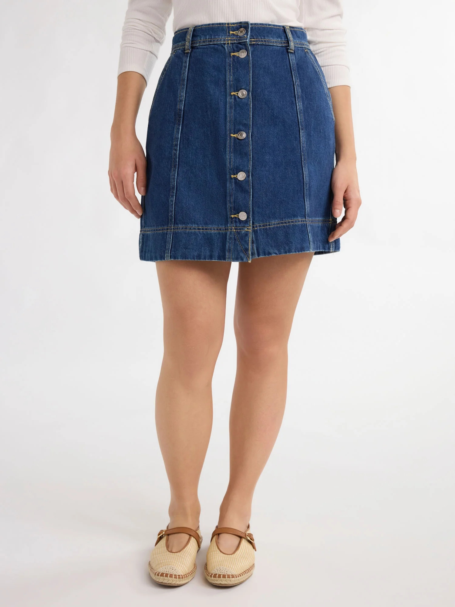 Free Assembly Women’s Denim Utility Mini Skirt, Sizes 0-18 | Walmart (US)