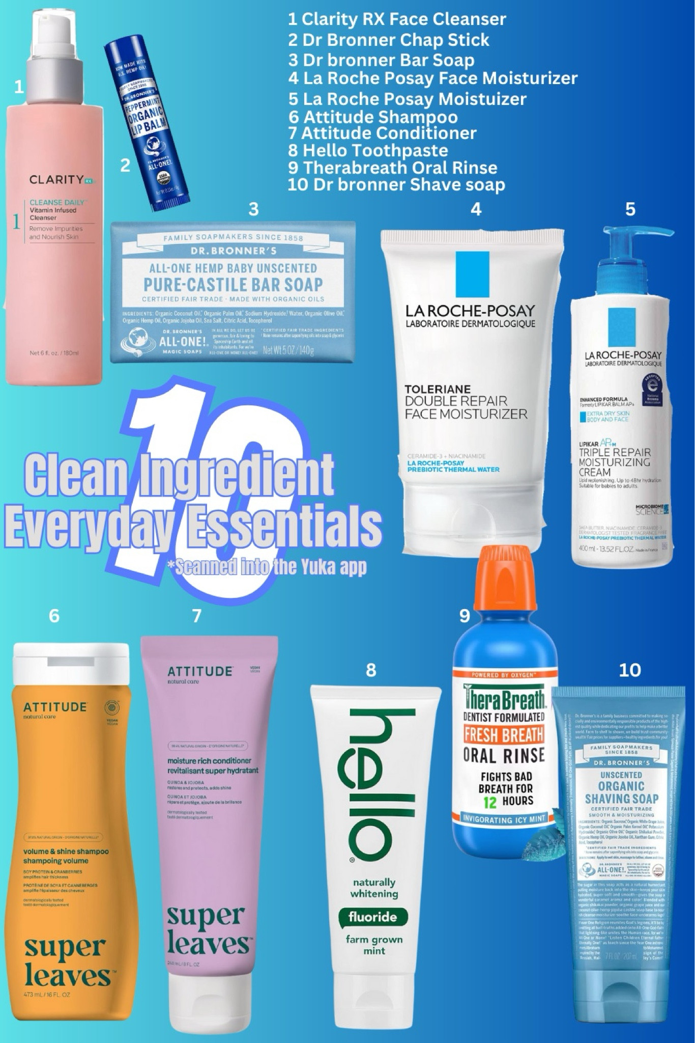 3 years ago I changed everything in my life. From the food I put into my body to the things I put on my body. These 10 items I couldn’t live without. They are all made with clean ingredients and free of harmful chemicals. I’ve tested so many different products and these 10 are what I think are best, especially for me. Big game changers for how you feel and how your skin, hair and teeth look and feel. The Yuka app helped me find these incredible products and continues to help me verify what’s safe. #cleanproducts #shampoo #conditioner #moisturizer #shave #yukaapproved #essentials #clean #targetfind #amazonfind

#LTKMens #LTKFamily #LTKBeauty