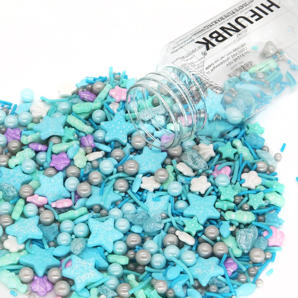 Sea World Sprinkles For Cake Decorating,Edible Mix Fish Sea Horse Starfish Shell Dragee For Kids ... | Amazon (US)