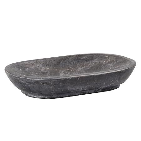 Creative Home 74816 Genuine Charcoal Marble Stone Soap Dish,Dark Grey,3-7/8" L x 5-3/4" W | Amazon (US)