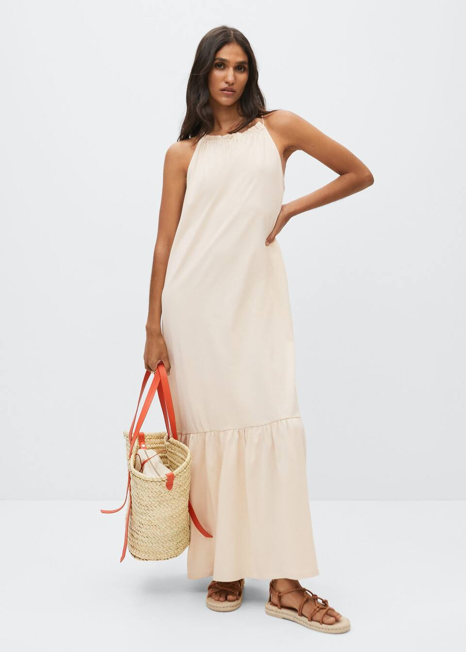 Maxi ruffles dress | MANGO (UK)