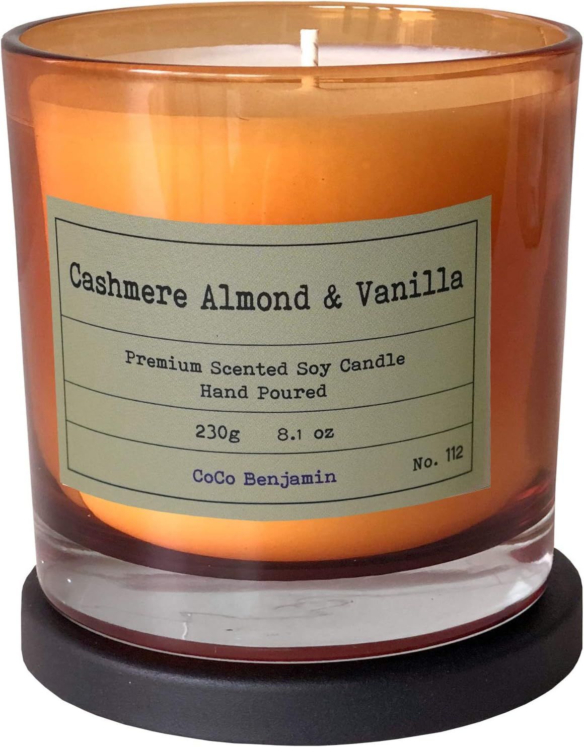 Soy Candle , Highly Scented, Hand Poured, 8.1 oz (Cashmere Almond & Vanilla) | Amazon (US)