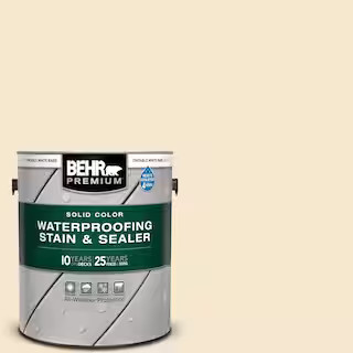 BEHR PREMIUM 1 gal. White Base Solid Color Waterproofing Exterior Wood Stain and Sealer 501101 - ... | The Home Depot