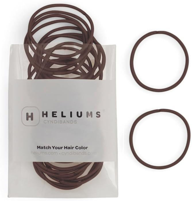 Heliums Thin Hair Elastics - Dark Brown - 2mm Ties for Thin Hair, 1.75 Inch, Medium Hold No Damag... | Amazon (US)