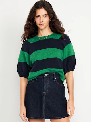 SoSoft Cropped Puff-Sleeve Sweater | Old Navy (US)