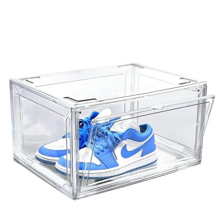 Sneaker Storage Boxes Clear Sneaker Box Clear Acrylic Stackable Boot Box Clear Shoe Box with Lids... | Walmart (US)