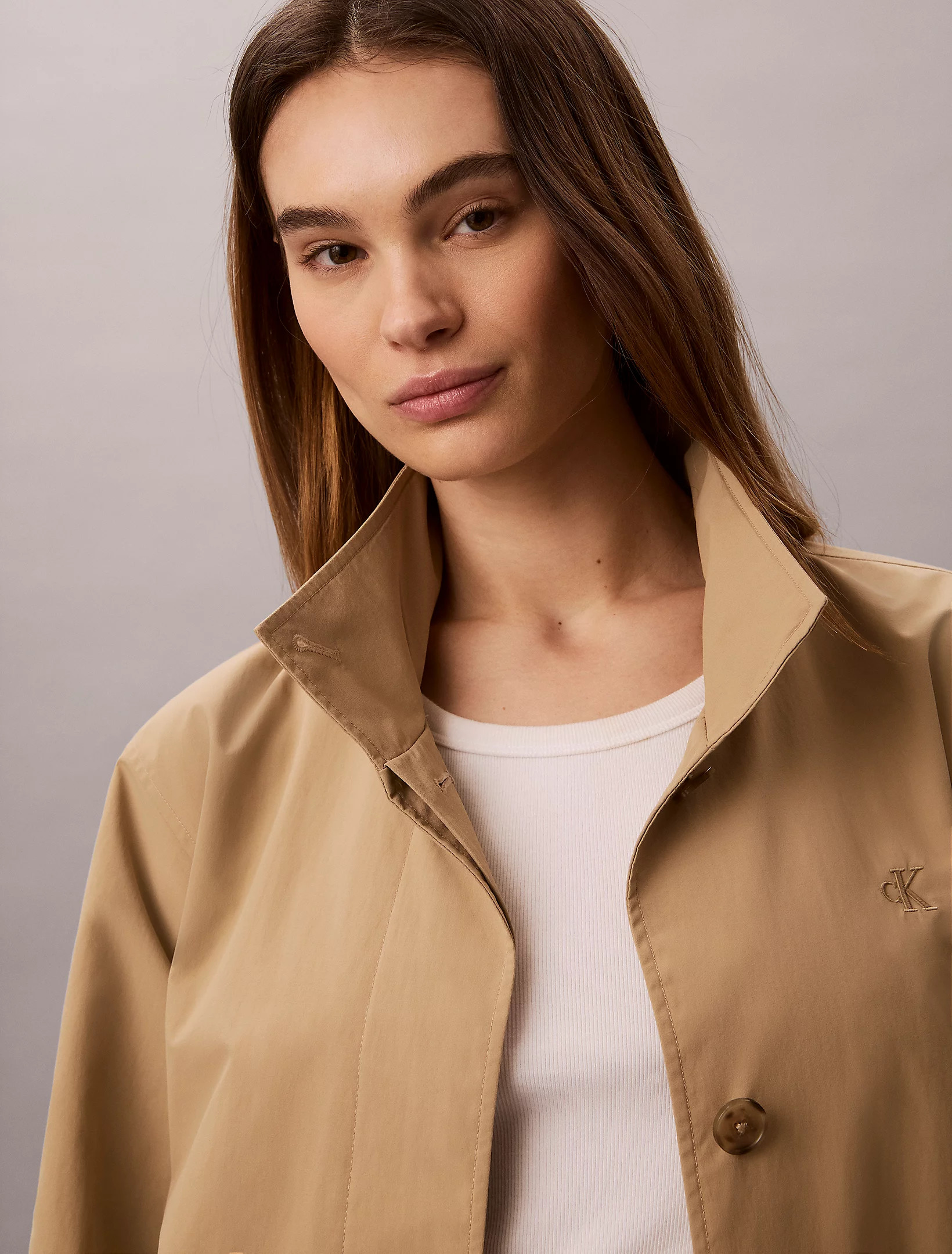 Tech Long Trench Coat Calvin Klein® | LV047G512GPBE | Calvin Klein UK