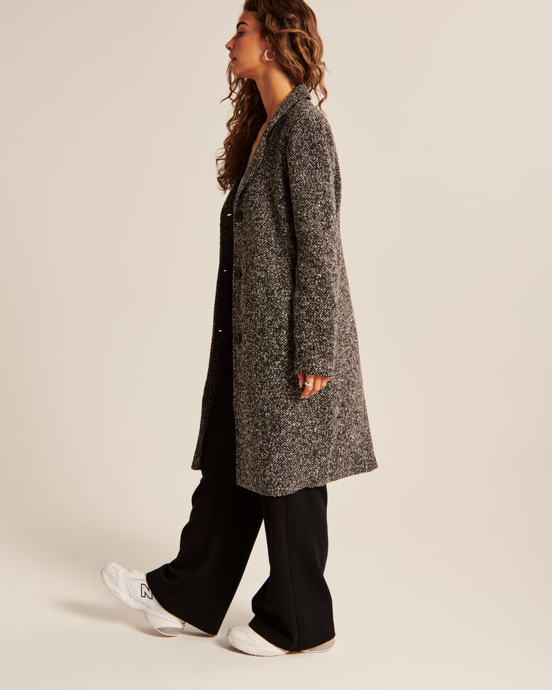 Women's Wool-Blend Dad Coat | Women's New Arrivals | Abercrombie.com | Abercrombie & Fitch (US)