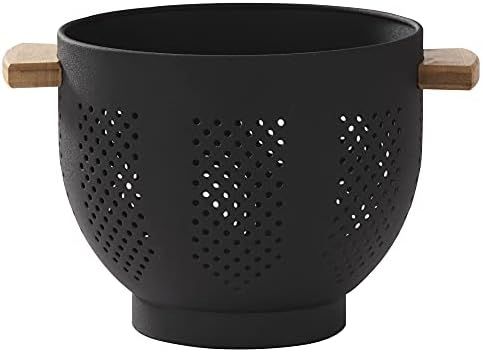 Metal Colander with Wood Handle, 5.5 Quart Powder Coated Steel Large Kitchen Strainer Stable Base,Ma | Amazon (US)