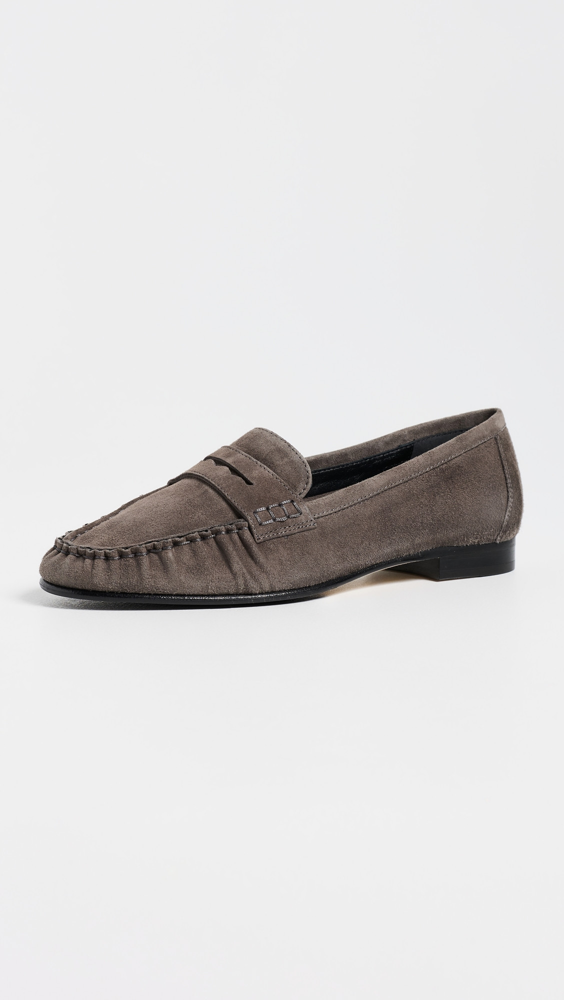 AEYDE Aldous Kid Suede Loafers Taupe 36 | Shopbop