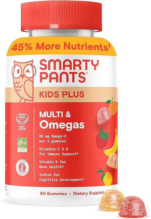 SmartyPants Kids Multivitamin Gummies - Improved Formula: Omega 3 (DHA/EPA), Vitamins D3, C, B12,... | Amazon (US)