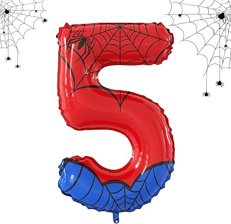 40 Inch Giant Spider Theme Number Foil Balloons - Large Number 5 Balloons for Kids' Birthday Anni... | Amazon (US)