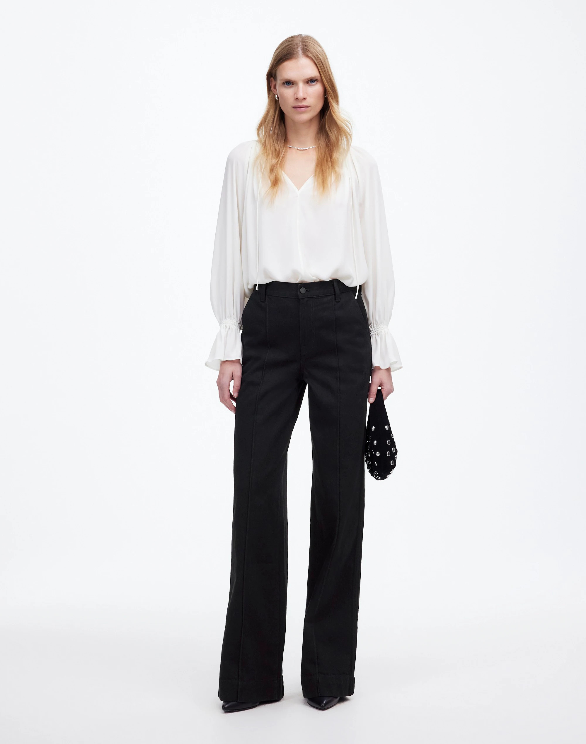Superwide-Leg Trouser Jeans in Black Rinse Wash | Madewell