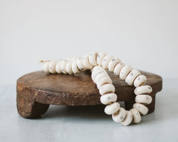 Chunky White African Beads  Large Bone Styling Beads  | Etsy | Etsy (US)