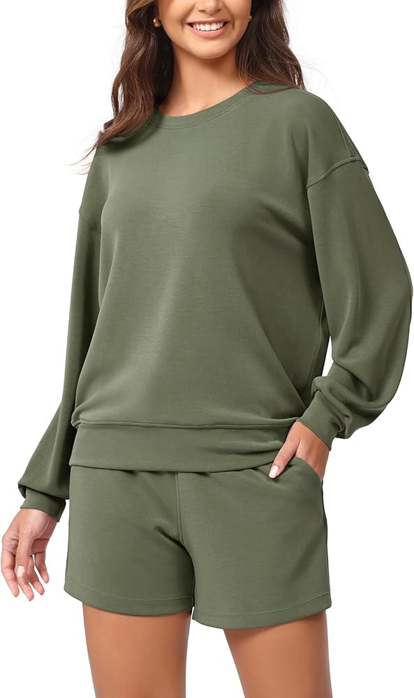 ODODOS Modal Soft Oversized Sweatshirts for Women Crew Neck Long Sleeve Relaxed Pullover Tops | Amazon (US)