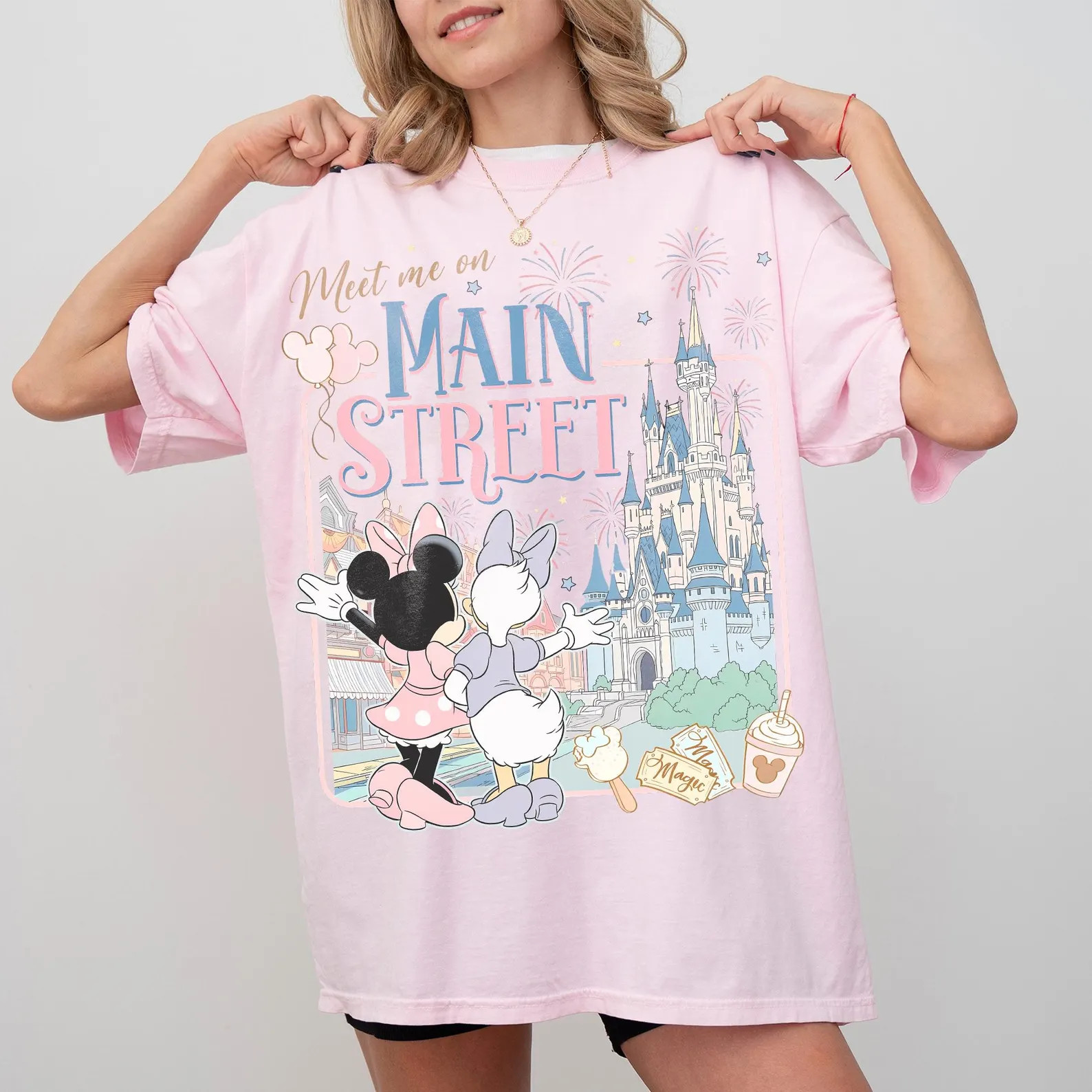 Vintage Comfort Colors®  Meet Me On Main Street Shirts, Retro Minnie And Daisy Besties Tee, Magi... | Etsy (Global)