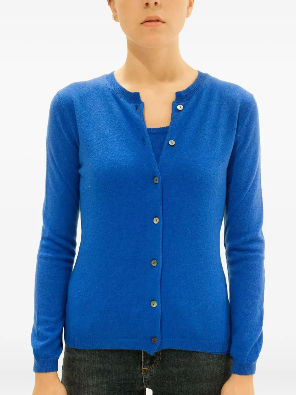 LA ROSE buttoned cashmere cardigan - Blue | Farfetch Global