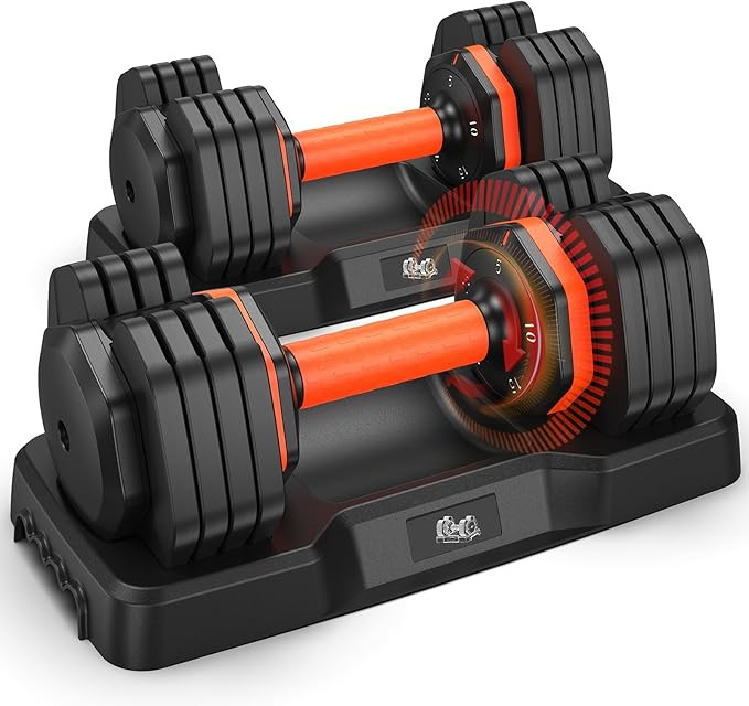 2025 Updated Adjustable Dumbbell Set of 2, 110lbs/50lbs Weights Dumbbell Set with Storage Box, 25... | Amazon (US)