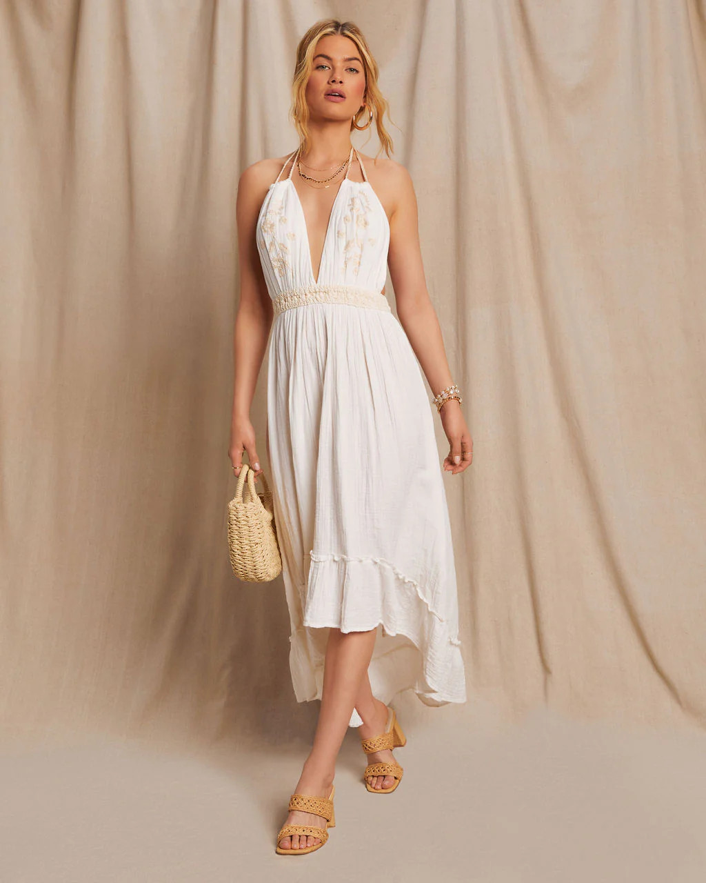 Emmie Crochet Embroidered Maxi Dress | VICI
