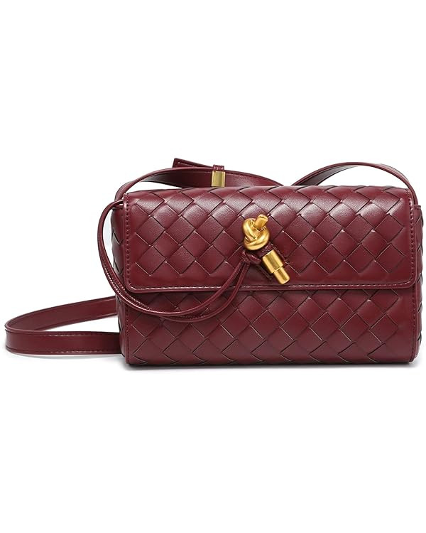 Woven Shoulder Bag for Women Interlocking Buckle Small Crossbody Bags Vegan Leather Shoulder Hand... | Amazon (US)