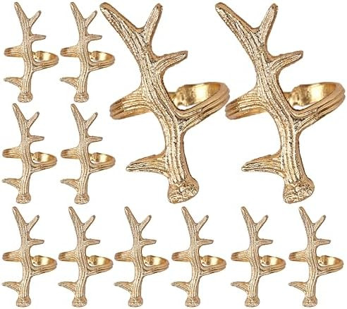 Lightweight Metal Napkin Rings Set of 12 - Napkin Rings Holder for Dinning Table Parties Dining T... | Amazon (US)