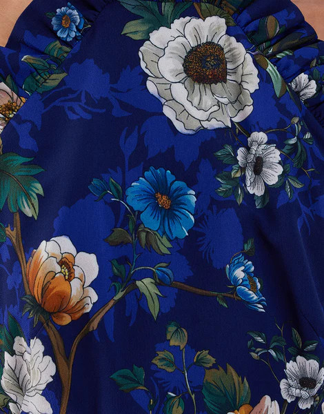 Tatiana Crepe Maxi Dress in Magical Blossom Navy | Over The Moon