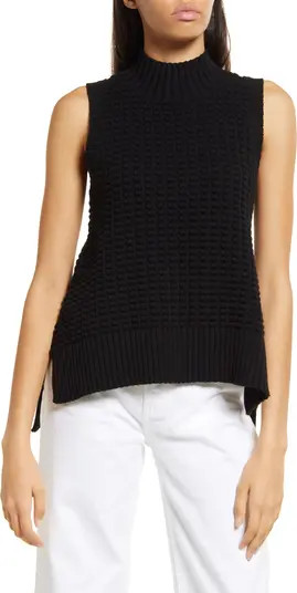 Mozart Popcorn Stitch Sleeveless Cotton Sweater | Nordstrom