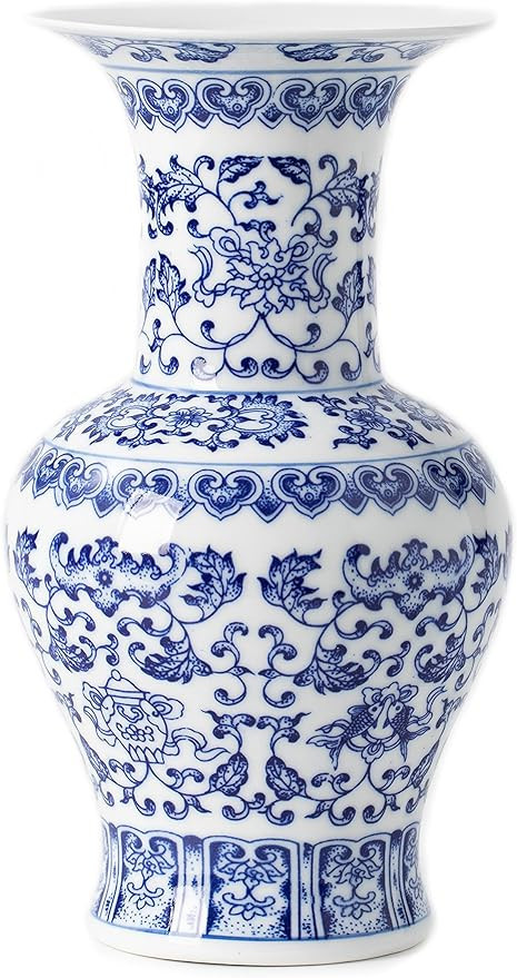 Blue and White Vase, Blue Vases Home Décor, Chinoiserie Vase, Blue and White Porcelain, Ceramic ... | Amazon (US)