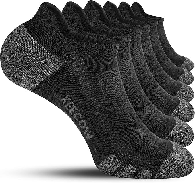 KEECOW Ankle Athletic Running Cushioned Socks for Men & Women No Show Low Cut Sports Cotton Tab S... | Amazon (US)