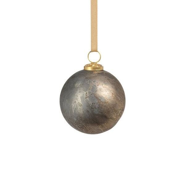 4" Rustic Metallic Glass Ball Ornaments-Silver, Set of 6 | Bed Bath & Beyond