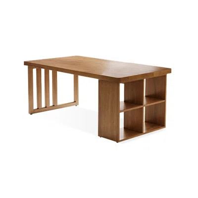Solid wood study desk Writing desk Desk with bookcase | Wayfair North America