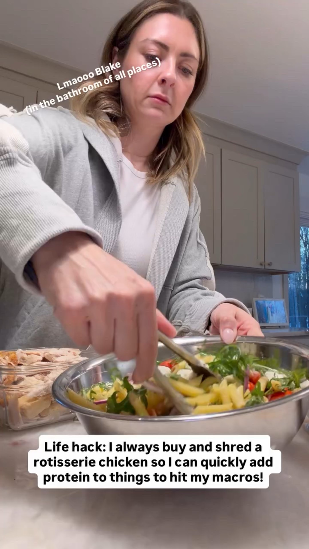 Try this hack if you struggle to hit your macros! I always shred a rotisserie chicken to keep on hand so I can add for extra protein. Linked my outfit for you too! 

#LTKmomlife #LTKdayinmylife #LTKselfcare