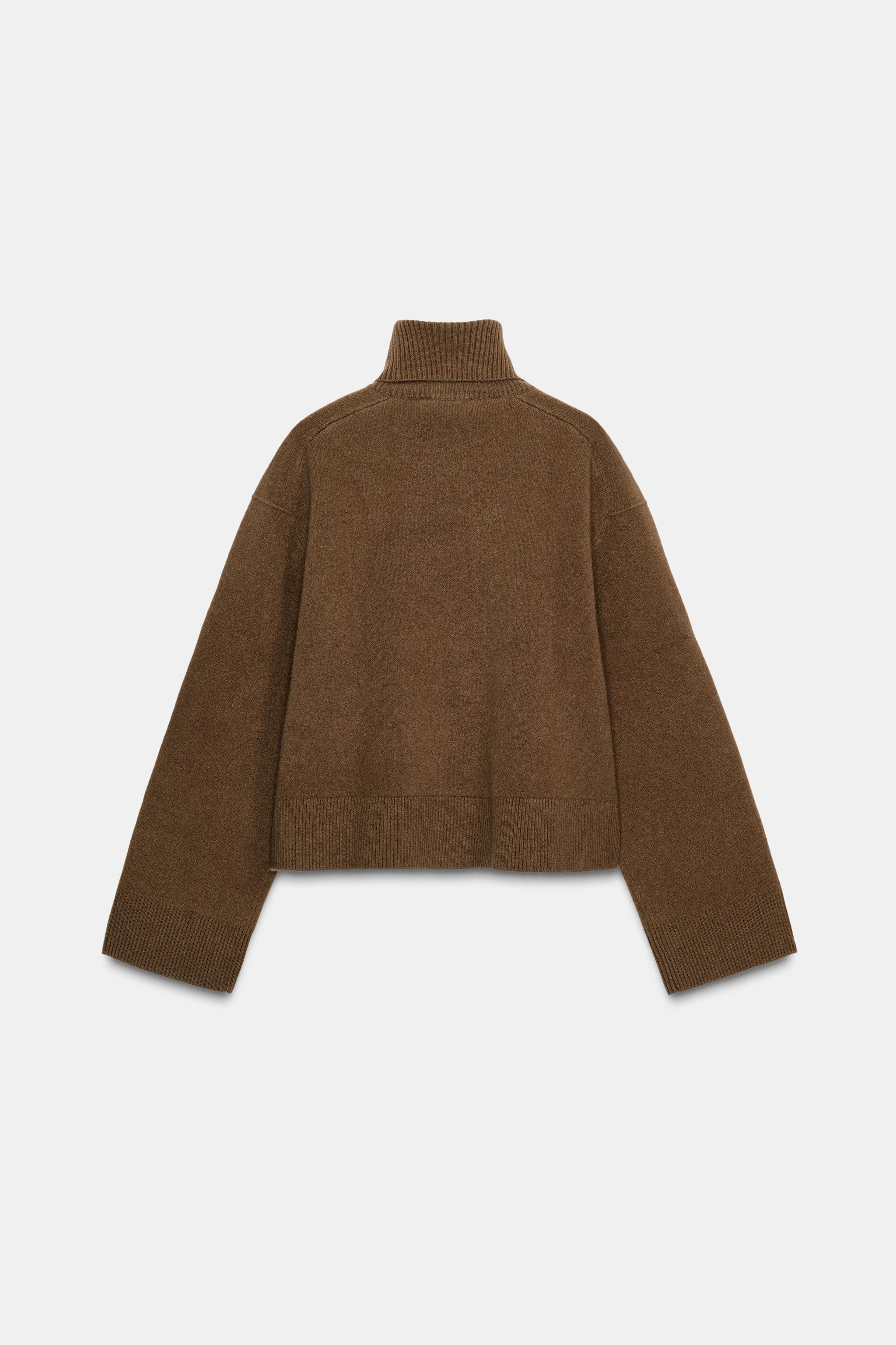 95% WOOL HIGH COLLAR JUMPER | Zara US