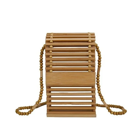 BYDOT Natural Woven Croddbody Bag Bamboo Weaving Shoulder Bag Mini Summer Beach Purse | Walmart (US)