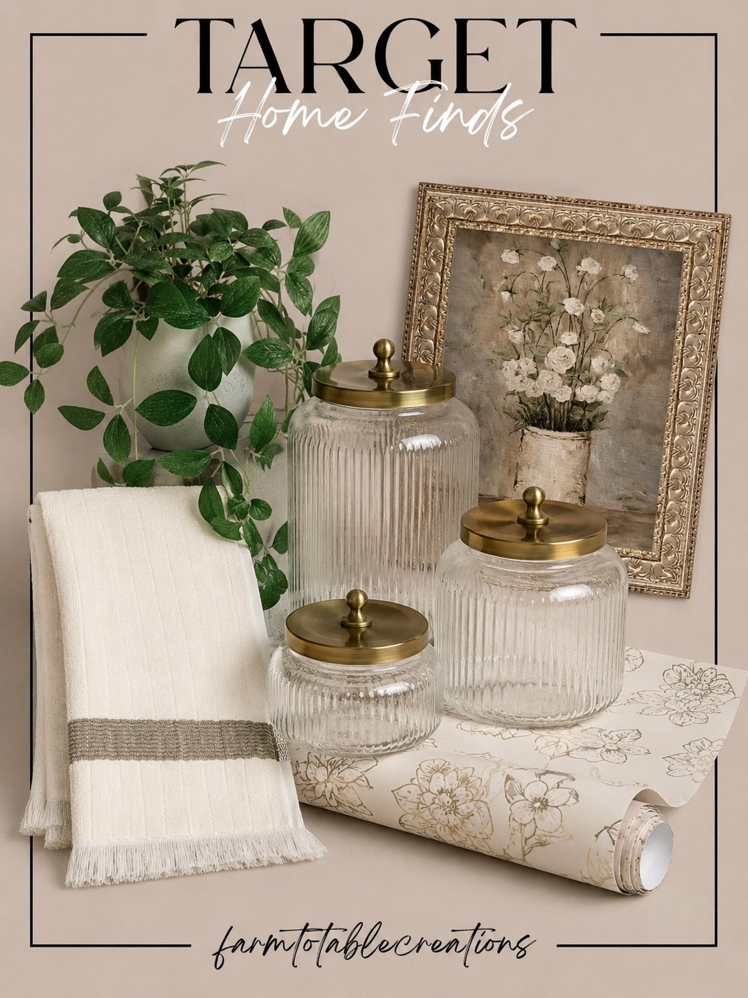 Target Home Finds for a Cozy Refresh 🌿✨

It’s the little details that make a house feel like home. From elegant glass canisters and soft striped towels to timeless botanical artwork and beautiful peel-and-stick wallpaper, these Target finds make it easy to create a warm, elevated space with a designer-inspired look—at an affordable price.

Follow @farmtotablecreations on Instagram for more cozy home finds and trending decor.

#LTKHome #TargetHome #TargetFinds #HomeDecor #KitchenDecor #LaundryRoomDecor #NeutralHome #CozyHome #HomeStyling #AffordableDecor #DesignerLookForLess #LTKFinds #FarmToTableCreations

#LTKHome #LTKSaleAlert